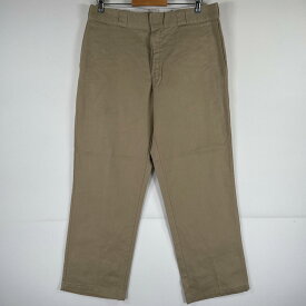 古着 ディッキーズ Dickies ワークパンツ ストレート 作業着 大きいサイズ 874 オリジナルフィット ワンポイント ベージュ メンズ 【中古】