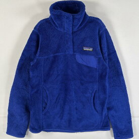 古着 パタゴニア patagonia フリースジャケット ポーラーテック スナップT ハーフボタン ワンポイントロゴ XS ブルー レディース 【中古】