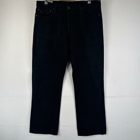 古着 ポロ・ラルフローレン POLO RALPH LAUREN デニムパンツ ジーパン ストレート ジーンズ レザーパッチ w36 L32 ブラック メンズ 【中古】