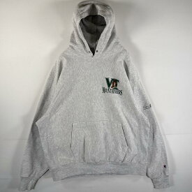 古着 チャンピオン Champion パーカー ワンポイントロゴ 大きいサイズ プレミアムリバースウィーブ MOUNTAINEERS XL グレー メンズ 【中古】
