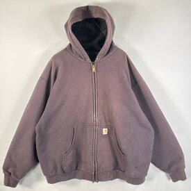古着 00’s/00年代 カーハート Carhartt パーカー アクティブパーカー フルジップ ワンポイントロゴ 大きいサイズ XXXL ブラウン系 メンズ 【中古】