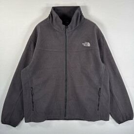 古着 ザ・ノースフェイス THE NORTH FACE フリースジャケット フルジップ 大きいサイズ ワンポイントロゴ刺繍 XXL グレー メンズ 【中古】