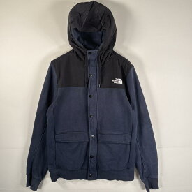 古着 ザ・ノースフェイス THE NORTH FACE フルジップパーカー リビングトンジャケット ワンポイントロゴ フーディー M ネイビー メンズ 【中古】