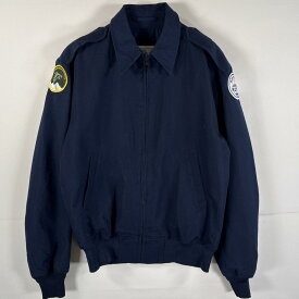 古着 ミリタリー ユーティリティーミリタリージャケット USAF ライトウェイトジャケット ワッペン リブ 44R ネイビー メンズ 【中古】