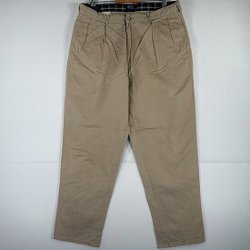 古着 ポロバイラルフローレン Polo by Ralph Lauren USA製 チノパンツ チノパン ワンポイント スラックス 大きいサイズ ベージュ メンズ 【中古】