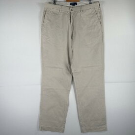 古着 ポロバイラルフローレン Polo by Ralph Lauren チノパンツ チノパン ワンポイント スラックス 大きいサイズ ポロチノ w38 L34 ベージュ メンズ 【中古】