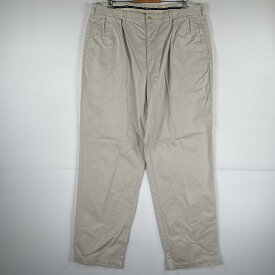 古着 ポロ・ラルフローレン POLO RALPH LAUREN チノパンツ チノパン ワンポイント スラックス 大きいサイズ w40 L32 ベージュ メンズ 【中古】