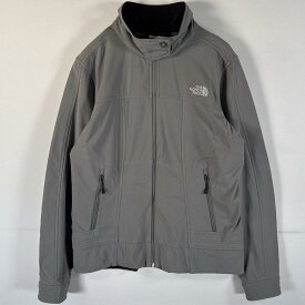 古着 ザ・ノースフェイス THE NORTH FACE ソフトシェルジャケット フルジップ ワンポイントロゴ L グレー系 レディース 【中古】