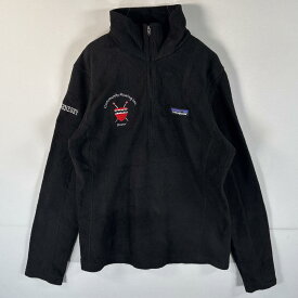 古着 パタゴニア patagonia ハーフジップフリース ワンポイントロゴ 刺繍デザイン アウトドア S ブラック レディース 【中古】