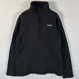 古着 パタゴニア patagonia ハーフジップフリース ワンポイントロゴ アウトドア アームジップ XS ブラック レディース 【中古】