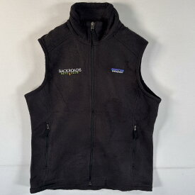 古着 パタゴニア patagonia フリースベスト シンチラ ワンポイントロゴ 企業ロゴ刺繍 フルジップ S ブラック レディース 【中古】