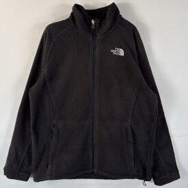 古着 ザ・ノースフェイス THE NORTH FACE フルジップフリースジャケット ワンポイントロゴ アウトドア 大きいサイズ XL ブラック レディース 【中古】