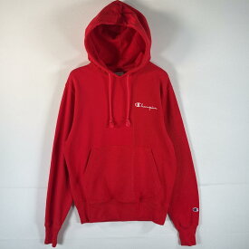 古着 チャンピオン Champion パーカー リバースウィーブ 復刻 ワンポイントロゴ刺繍 プルオーバー SMALL レッド メンズ 【中古】