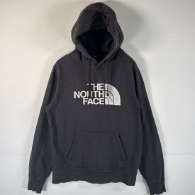 古着 ザ・ノースフェイス THE NORTH FACE パーカー ビッグロゴプリント フーディ マフポケット フード紐 S ブラック メンズ 【中古】