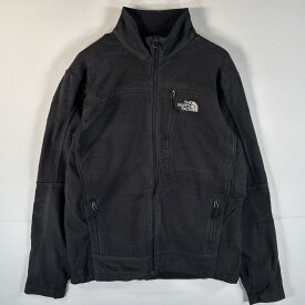 古着 ザ・ノースフェイス THE NORTH FACE フルジップフリースジャケット ワンポイントロゴ刺繍 M ブラック メンズ 【中古】