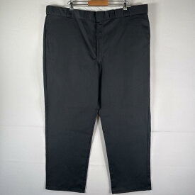 古着 美品 ディッキーズ Dickies ワークパンツ デッドストック タグ付き ワンポイントロゴ 大きいサイズ w48 L37 ダークグレー メンズ 【中古】