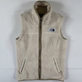 古着 ザ・ノースフェイス THE NORTH FACE フリースベスト ワンポイントロゴ ボア フルジップ S ベージュ系 レディース 【中古】