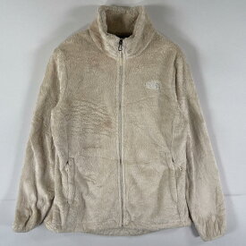 古着 ザ・ノースフェイス THE NORTH FACE フルジップフリースジャケット ワンポイントロゴ刺繍 アウトドア M ベージュ系 レディース 【中古】