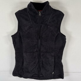 古着 ザ・ノースフェイス THE NORTH FACE フリースベスト ワンポイントロゴ フルジップ アウトドア S ブラック レディース 【中古】