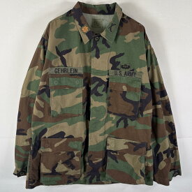 古着 ミリタリー ミリタリージャケット 米軍実物 迷彩 BDUジャケット ウッドランドカモフラ U.S.ARMY MEDIUM REGULAR グリーン メンズ 【中古】