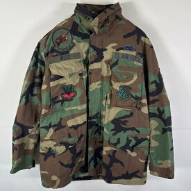 古着 90's/90年代 ミリタリー ミリタリージャケット M−65 4th ウッドランドカモフラ 迷彩 米軍実物 MEDIUM REGULAR グリーン メンズ 【中古】