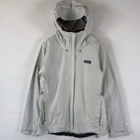 古着 パタゴニア patagonia ナイロンジャケット パーカー ライトジャケット フルジップ ワンポイントロゴ アウトドア M グレー系 レディース 【中古】
