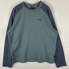 古着 パタゴニア patagonia ロンT クルーネック バックプリント ビッグロゴ ワンポイントロゴ アウトドア スウェット L ブルー系 メンズ 【中古】