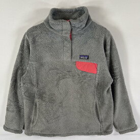 古着 パタゴニア patagonia フリース ハーフボタン スナップT ワンポイントロゴ アウトドア ガールズ S（7ー8） グレー レディース 【中古】