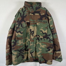 古着 90's/90年代 ミリタリー ミリタリージャケット 米軍実物 迷彩 M65 フィールドジャケット ウッドランドカモフラ LARGE−REGULAR グリーン メンズ 【中古】