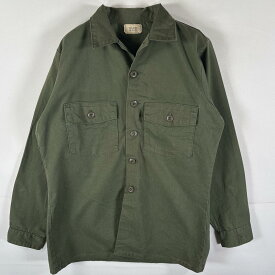 古着 80's/80年代 ヴィンテージ ミリタリー ミリタリージャケット 長袖シャツ ユーティリティジャケット 胸ポケット ARMY 15 1/2x33 オリーブグリーン メンズ 【中古】