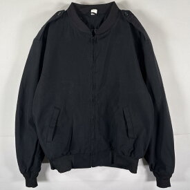 古着 ミリタリー ミリタリージャケット フルジップ 米軍実物 エポレット ブルゾン ナイロンジャケット 46 REGULAR ブラック メンズ 【中古】