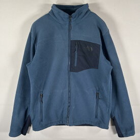 古着 ザ・ノースフェイス THE NORTH FACE フルジップフリースジャケット トレーナー ワンポイントロゴ アウトドア M ブルー系 メンズ 【中古】