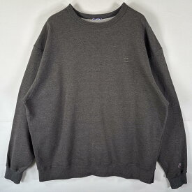 古着 チャンピオン Champion スウェット トレーナー ワンポイントロゴ刺繍 クルーネック 大きいサイズ プルオーバー XXL ダークグレー メンズ 【中古】