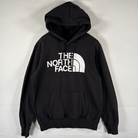 古着 ザ・ノースフェイス THE NORTH FACE パーカー スウェット プルオーバー フーディ ビッグロゴプリント M ブラック メンズ 【中古】