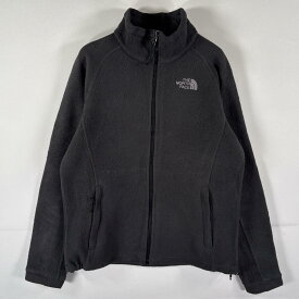 古着 ザ・ノースフェイス THE NORTH FACE フルジップフリースジャケット ワンポイントロゴ刺繍 アウトドア M ブラック レディース 【中古】