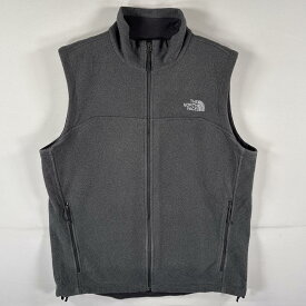 古着 ザ・ノースフェイス THE NORTH FACE フリースベスト フルジップ ワンポイントロゴ刺繍 アウトドア M ダークグレー メンズ 【中古】