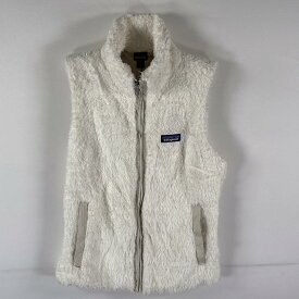 古着 パタゴニア patagonia フリースベスト フルジップ ワンポイントロゴ アウトドア ボア S ホワイト レディース 【中古】