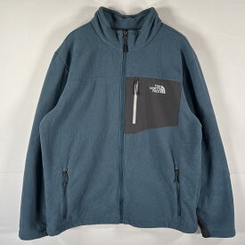 古着 ザ・ノースフェイス THE NORTH FACE フルジップフリースジャケット ボア ワンポイントロゴ アウトドア 大きいサイズ XL ブルー系 メンズ 【中古】