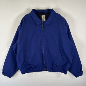古着 カーハート Carhartt ナイロンワークジャケット フルジップ ブルゾン 大きいサイズ 襟付き スウィングトップ ブルー メンズ 【中古】