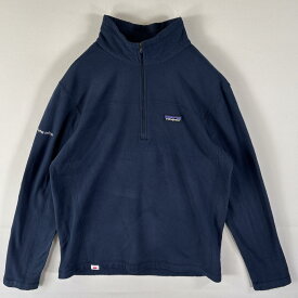 古着 00’s/00年代 パタゴニア patagonia フリースジャケット ハーフジップ プルオーバー ワンポイントロゴ M ネイビー メンズ 【中古】