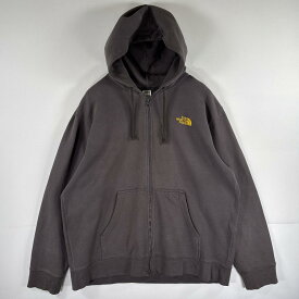 古着 ザ・ノースフェイス THE NORTH FACE パーカー フルジップ 大きいサイズ ワンポイントロゴ スウェット XXL ダークグレー系 メンズ 【中古】