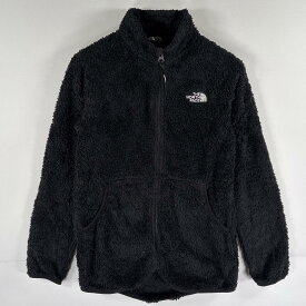 古着 ザ・ノースフェイス THE NORTH FACE フルジップフリースジャケット ボア ワンポイントロゴ アウトドア ガールズ M ブラック キッズ 【中古】