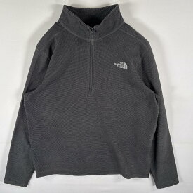 古着 ザ・ノースフェイス THE NORTH FACE フリースジャケット ハーフジップ プルオーバー ワンポイントロゴ刺繍 L ダークグレー メンズ 【中古】
