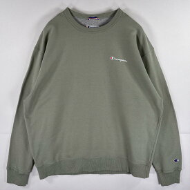 古着 チャンピオン Champion スウェット トレーナー プルオーバー クルーネック ワンポイントロゴプリント 大きいサイズ XL グリーン系 メンズ 【中古】