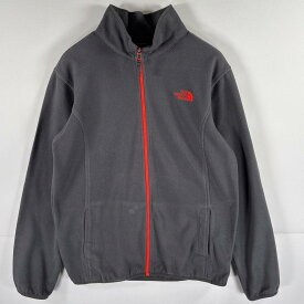 古着 ザ・ノースフェイス THE NORTH FACE フルジップフリースジャケット ワンポイントロゴ刺繍 アウトドア XL ダークグレー ボーイズ 【中古】