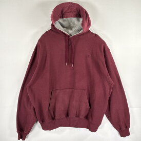 古着 チャンピオン Champion パーカー スウェット 大きいサイズ フーディ ワンポイントロゴ プルオーバー XL バーガンディ メンズ 【中古】