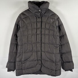 古着 ザ・ノースフェイス THE NORTH FACE ダウンロングコートジャケット フルジップ 600fill リブ襟 ダークグレー レディース 【中古】
