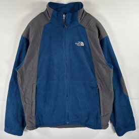 古着 ザ・ノースフェイス THE NORTH FACE フルジップフリースジャケット ナイロン ツートンカラー 大きいサイズ XL ブルー メンズ 【中古】