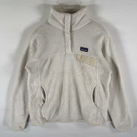 古着 パタゴニア patagonia フリーストレーナー ハーフボタン スナップ プルオーバー ワンポイントロゴ M ホワイト レディース 【中古】