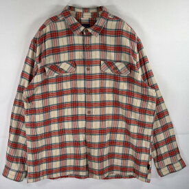 古着 パタゴニア patagonia 長袖シャツ ネルシャツ 大きいサイズ ヘビーネル 肉厚 チェック柄 XXL ベージュ系 メンズ 【中古】